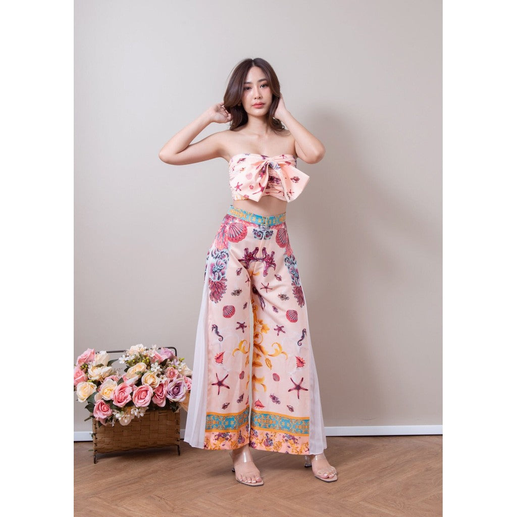 Pleated Flare Pants