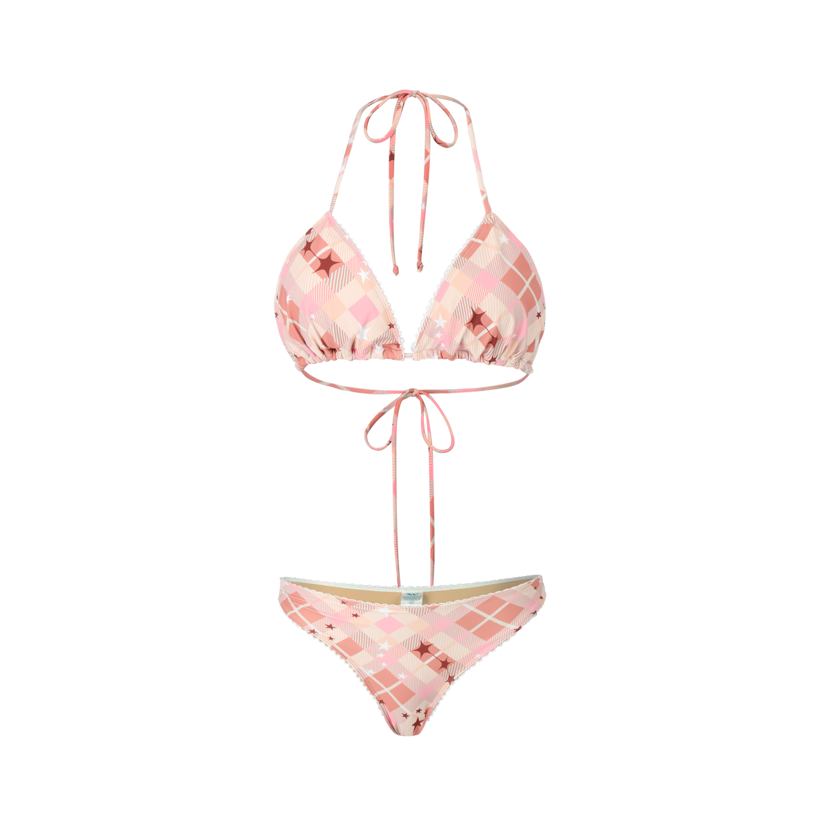 Whimsy Bikini - Peach Tartan